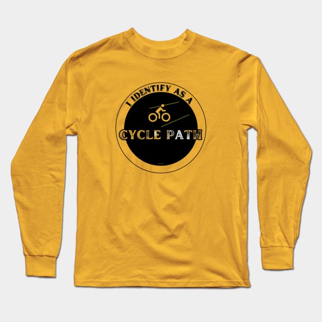 Identify As A Cycle Path (Distressed) By Abby Anime(c) Long Sleeve T-Shirt by Abby Anime